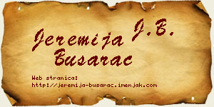 Jeremija Busarac vizit kartica